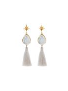 Marte Frisnes White And Gold Metallic Ziggy Sterling Silver Earrings