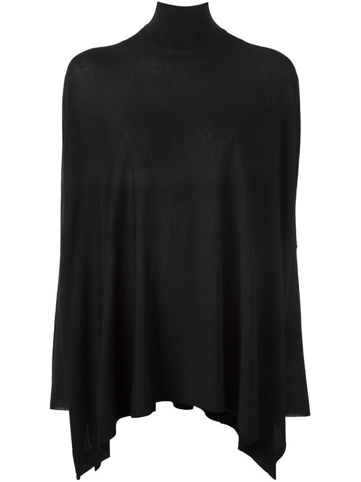 P.a.r.o.s.h. Roll Neck Flared Knitted Blouse, Women's, Size: Small, Black, Wool