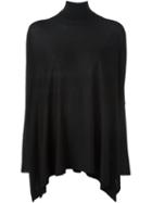 P.a.r.o.s.h. Roll Neck Flared Knitted Blouse, Women's, Size: Small, Black, Wool