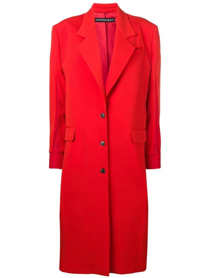 Y/project Oversized Midi Coat - Orange