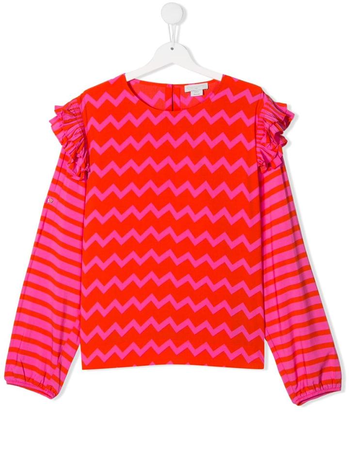 Stella Mccartney Kids Zig-zag Print Blouse - Red