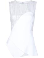 Antonio Berardi Curved Hem Beaded Top - White