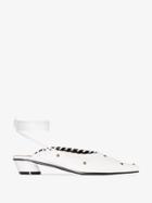 Reike Nen Sue 30mm Studded Ankle-tie Mules - White