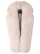 Blancha Sleeveless Shearling Coat - Nude & Neutrals