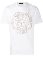 Versace Medusa Motif Studded T-shirt - White