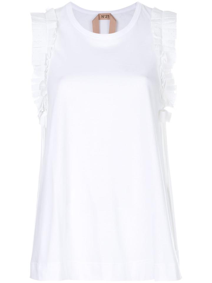 No21 Ruffle-trimmed Tank Top - White