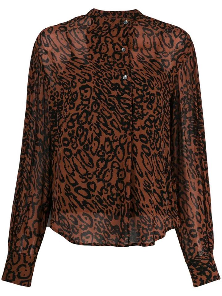 Calvin Klein Leopard Print Shirt - Brown