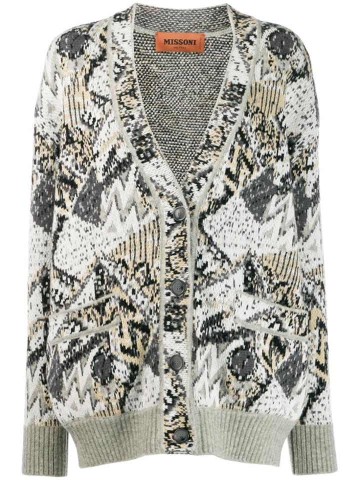 Missoni All-over Pattern Cardigan - Grey