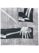 Jean Paul Gaultier Vintage Printed Scarf, Adult Unisex, Grey