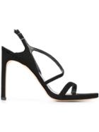 Stuart Weitzman Strappy Stiletto Sandals, Women's, Size: 38.5, Black, Leather