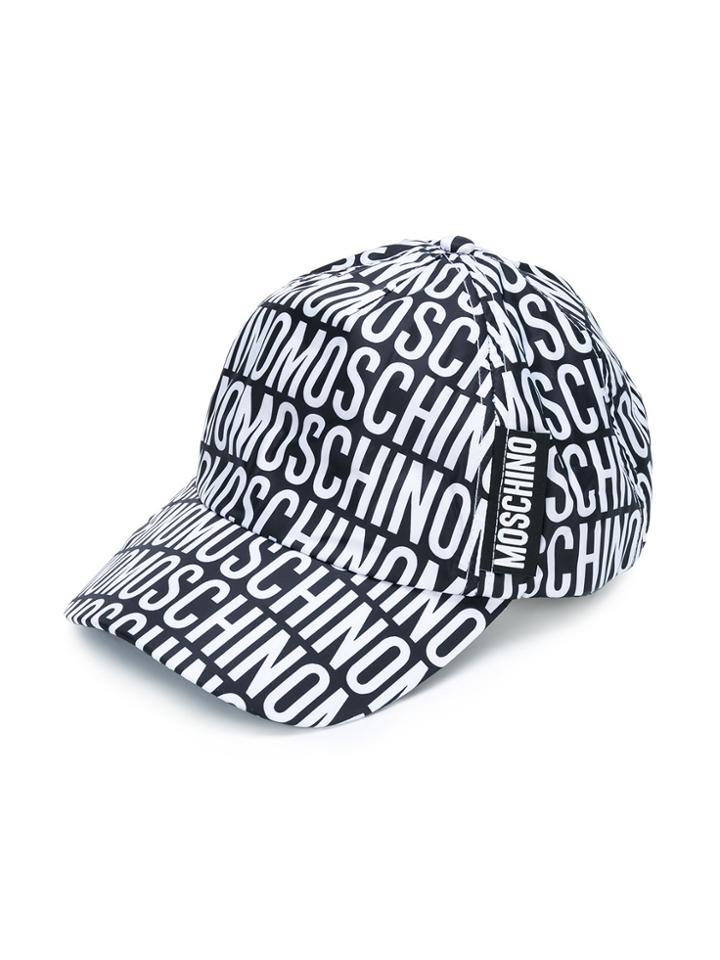 Moschino Kids Teen Logo Print Cap - Black