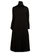 Aganovich Lace-up Sleeve Dress, Women's, Size: 36, Black, Polyamide/cashmere/wool