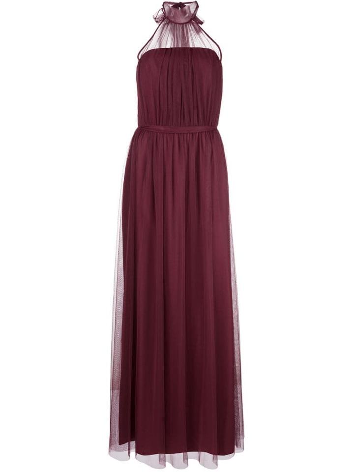 Amsale Halterneck Chiffon Gown - Red