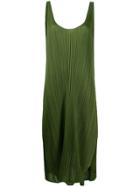 Pleats Please Issey Miyake Pleated Slip Dress - Green