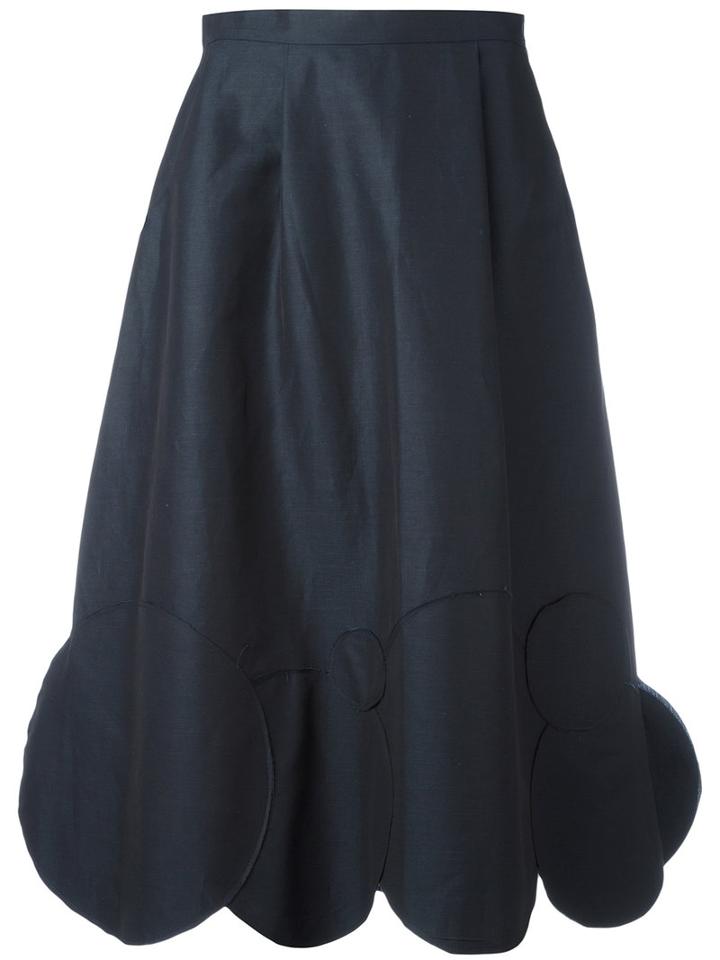 Société Anonyme - Circles Hem Midi Skirt - Women - Cotton/linen/flax - 44, Women's, Blue, Cotton/linen/flax