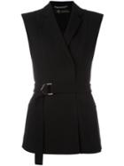 Versace Cross Button Waistcoat, Women's, Size: 40, Black, Viscose/acetate/silk