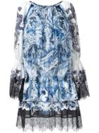 Roberto Cavalli Abstract Print Shift Dress, Women's, Size: 42, Blue, Cotton