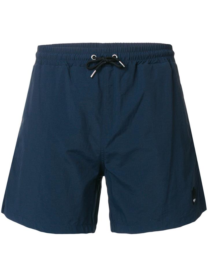 Mcq Alexander Mcqueen Swallow Bagde Swim Trunks - Blue