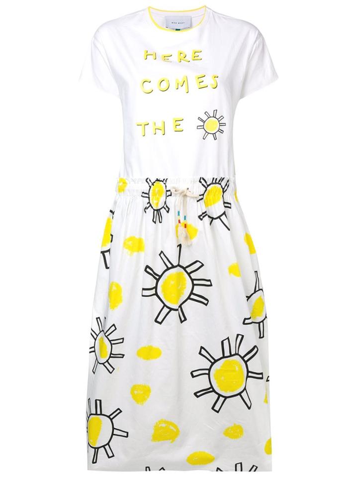 Mira Mikati Sun Print T-shirt Dress - White
