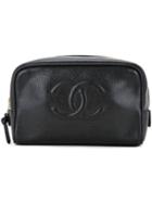 Chanel Pre-owned Chanel Cc Logos Cosmetic Pouch - Black