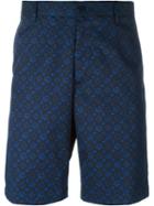 Etro Printed Bermuda Shorts, Men's, Size: 48, Blue, Cotton