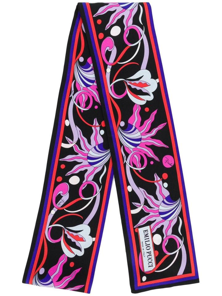 Emilio Pucci Alex Print Silk-twill Scarf - Black