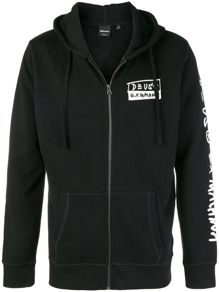 Deus Ex Machina Logo Zip Hoodie - Black