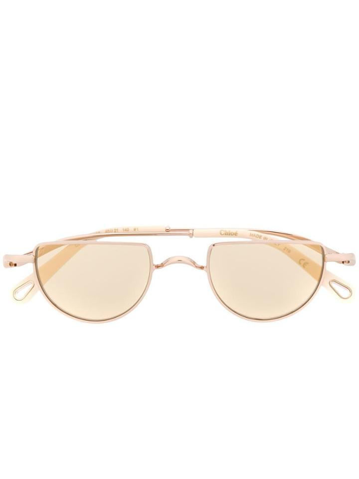 Chloé Eyewear Round Frame Sunglasses - Gold