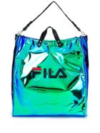 Fila Oversized Logo Print Tote - Blue