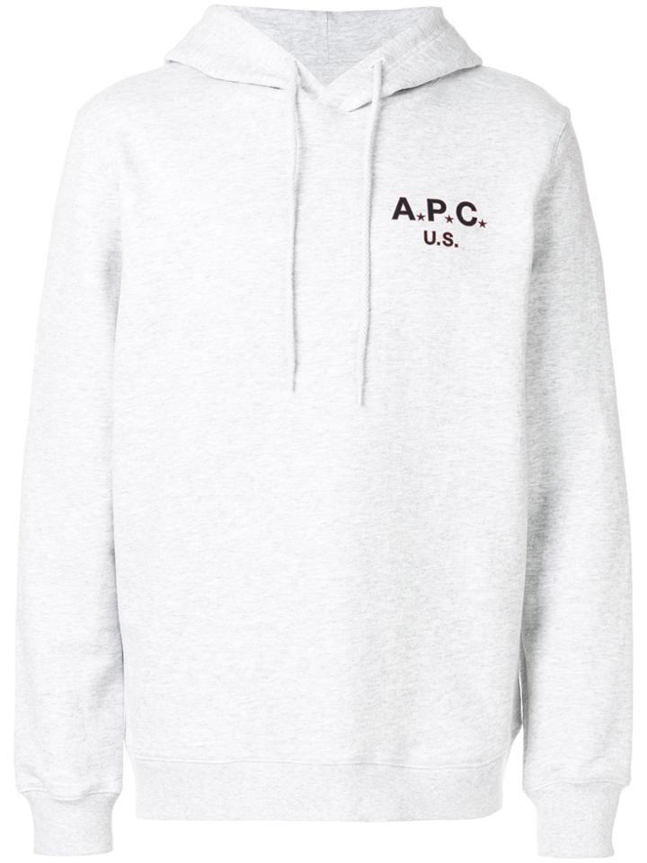 A.p.c. Front Logo Hoodie - Grey