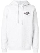 A.p.c. Front Logo Hoodie - Grey