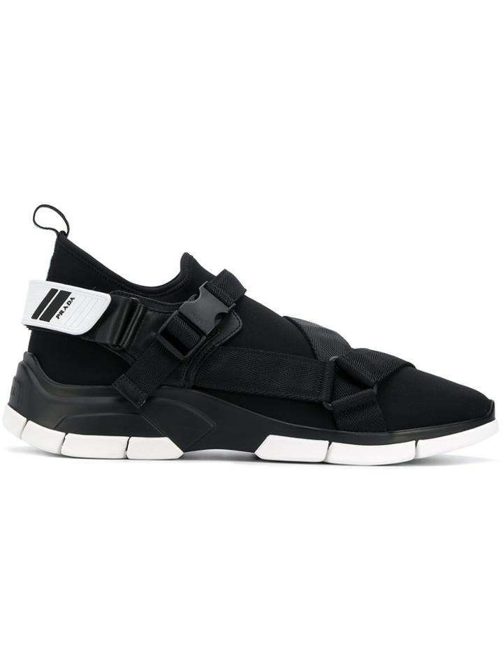 Prada Buckle Sneakers - Black