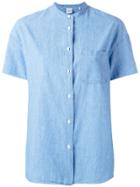 Aspesi Collarless Shirt - Blue