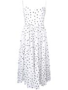 Khaite Polka Dot Flared Dress - White