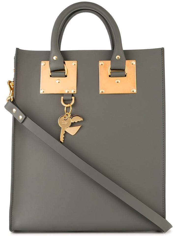 Sophie Hulme Mini 'albion' Tote, Women's, Grey, Leather