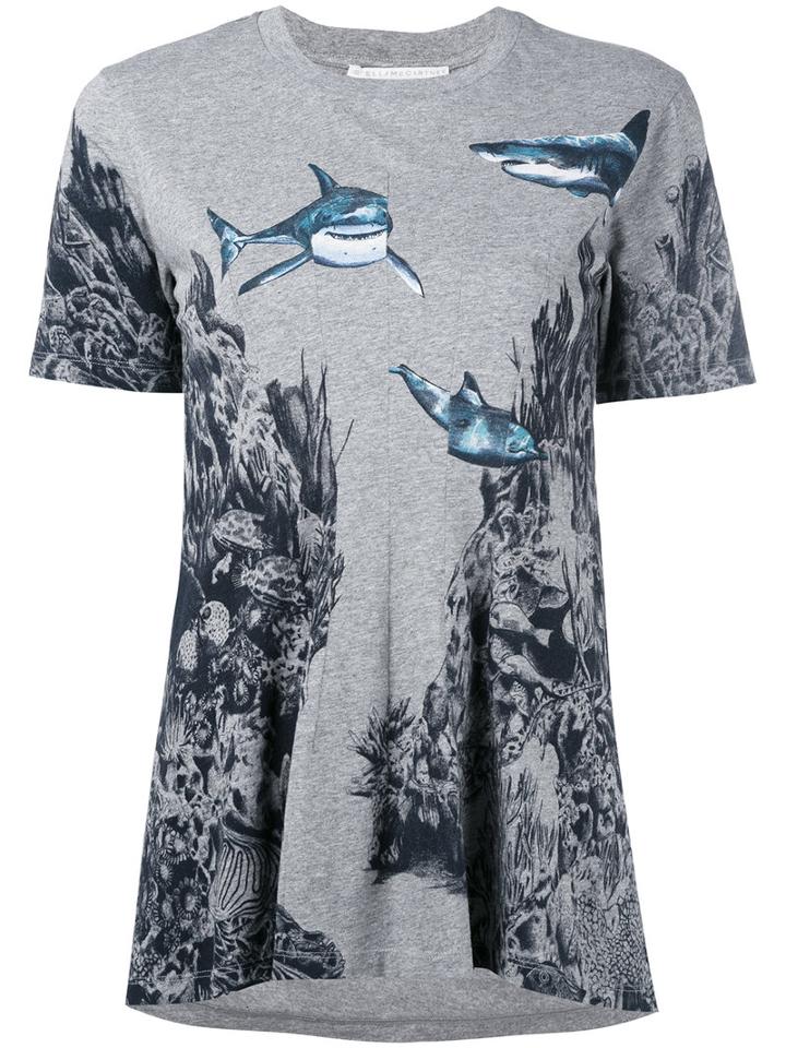 Stella Mccartney - Patterned T-shirt - Women - Cotton - 38, Grey, Cotton