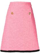 Gucci Tweed A-line Skirt - Pink