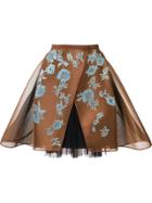 Delpozo Crinoline Lace Skirt - Brown