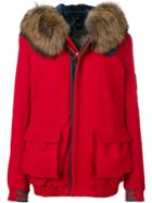 Mr & Mrs Italy Arctic Fur-trimmed Hooded Jacket - Red