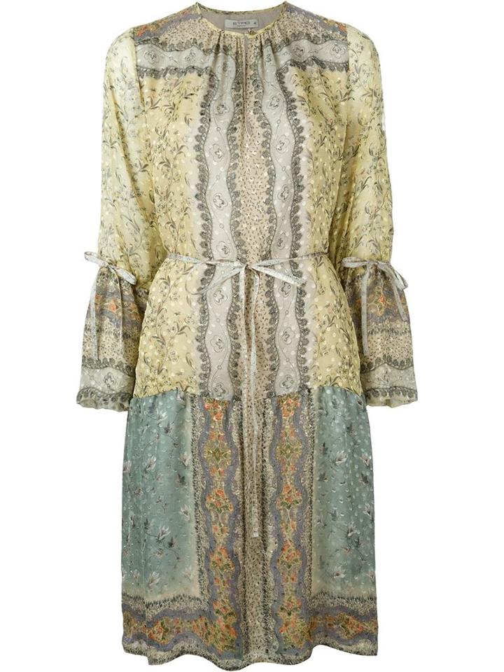 Etro Tied Cuff Printed Dress