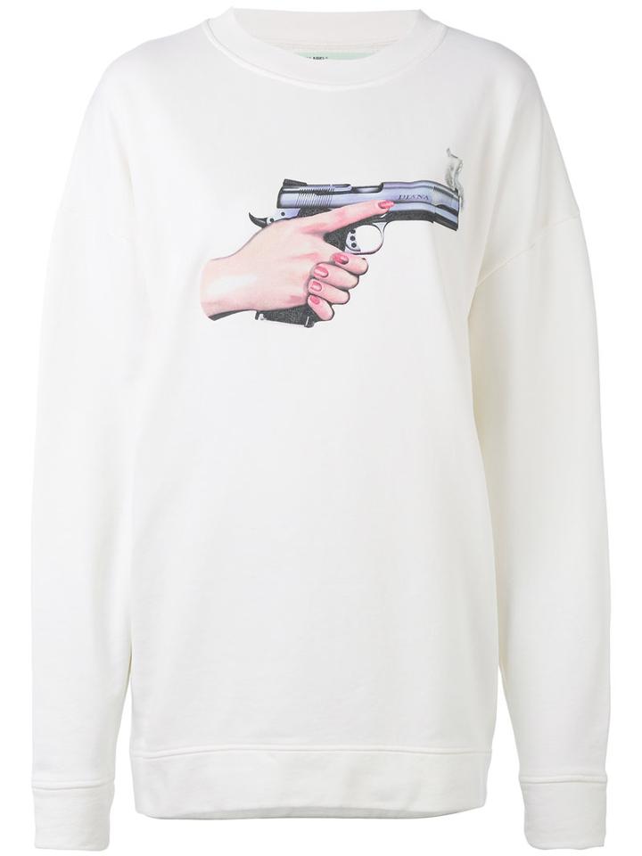 Off-white - Pistol Print Sweatshirt - Women - Cotton - M, Women's, White, Cotton