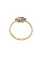 Niza Huang 18kt Gold Hexagon And Rose Cut Grey Pear Diamond Ring