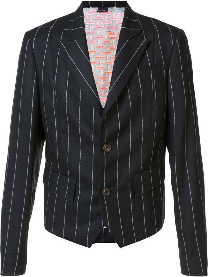 Vivienne Westwood Man Pinstriped Blazer, Men's, Size: 50, Blue, Viscose/wool