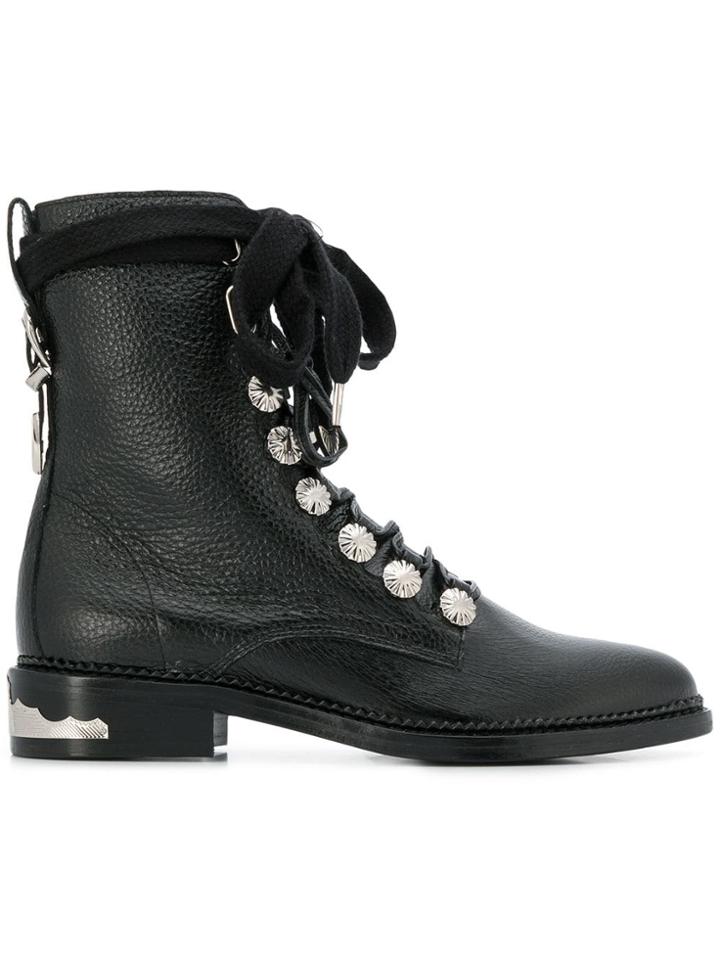 Toga Lace-up Ankle Boots - Black
