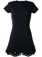 Carven Eyelet Hem Dress, Women's, Size: Large, Black, Polyester/spandex/elastane/rayon