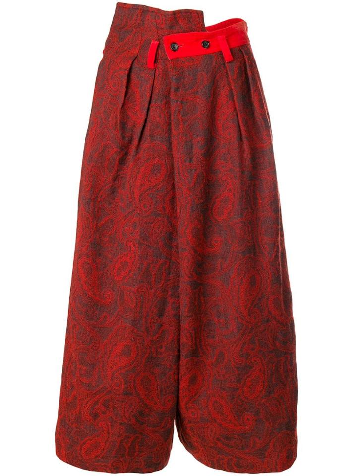 Comme Des Garçons Vintage 1988's Jacquard Loose Trousers - Red