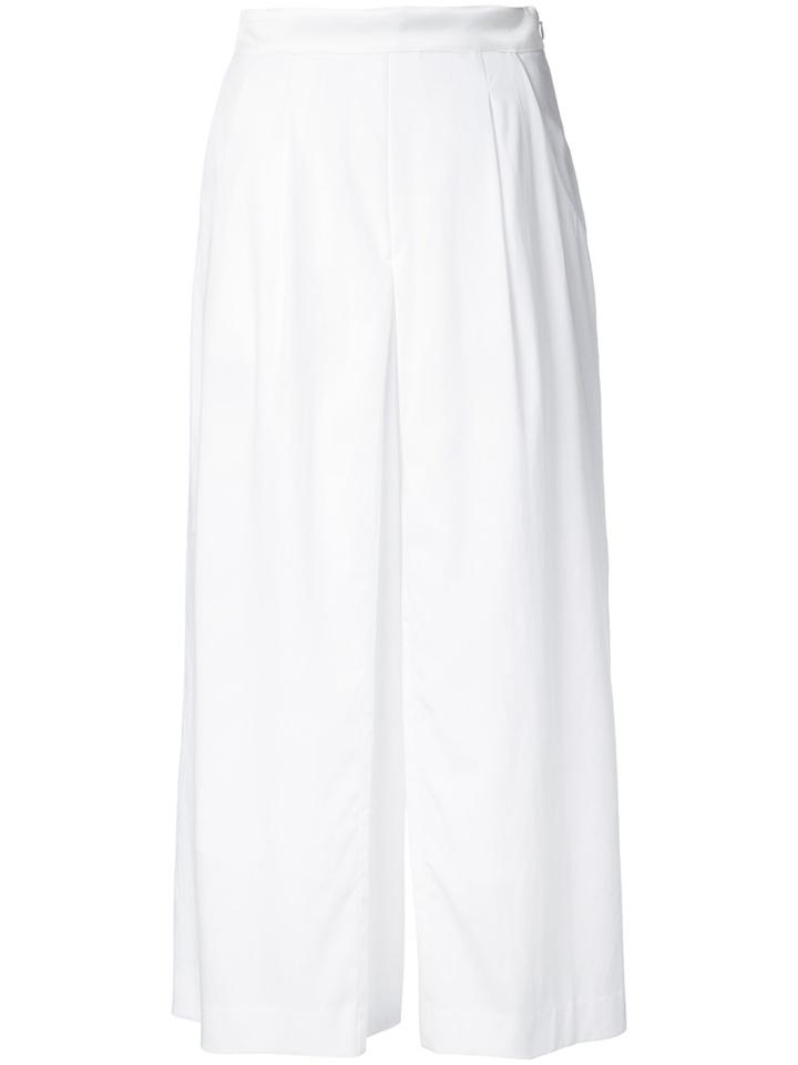 Guild Prime Flared Cropped Trousers, Women's, Size: 34, White, Polyester/polyurethane/rayon