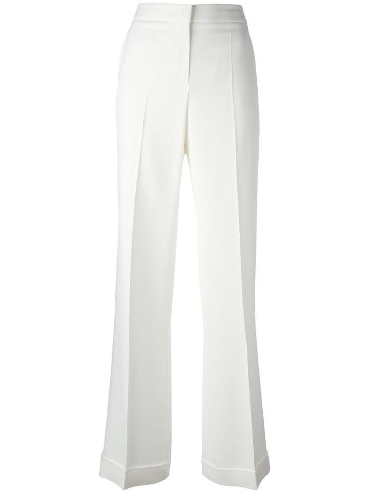 Alberta Ferretti Wide Leg Trousers, Women's, Size: 40, White, Acetate/rayon/other Fibers