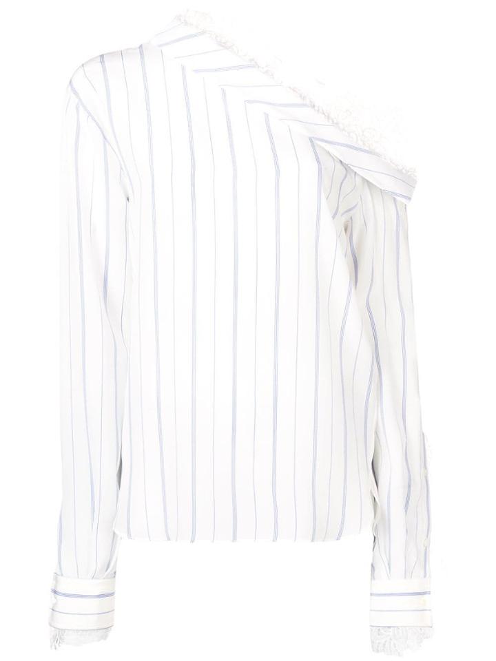 Ermanno Scervino Striped Off-the-shoulder Blouse - White