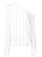 Ermanno Scervino Striped Off-the-shoulder Blouse - White